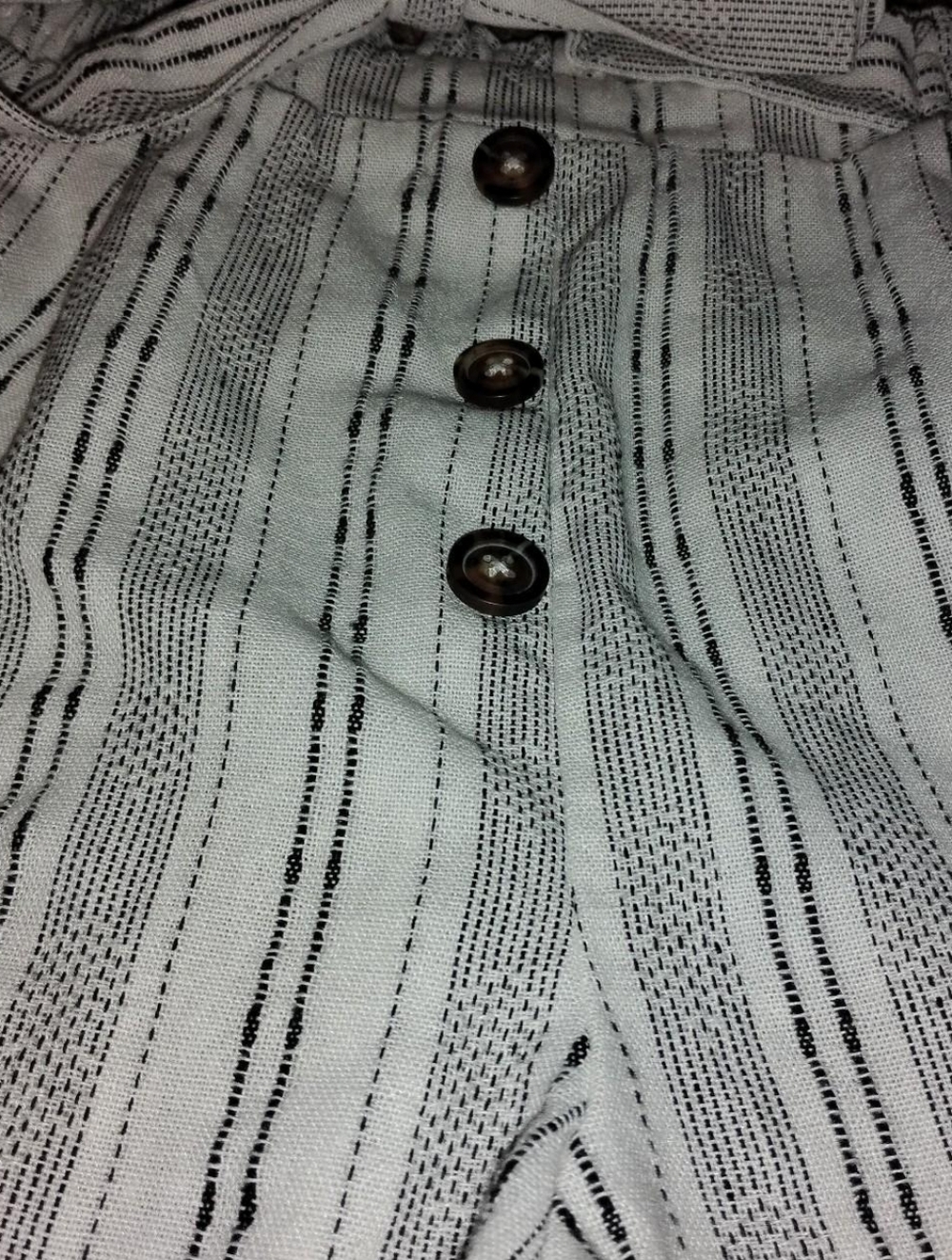 Sienna Sky High Waisted Striped Shorts with Tie Belt & Buttons, S - Picture 4 of 6